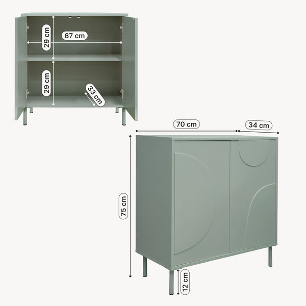 Credenza Holea Comò a 2 Ante 75 x 70 x 34 cm - Vari Colori [en.casa]