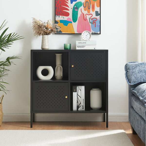 Credenza Comò Janakkala in Acciaio Nero [en.casa]