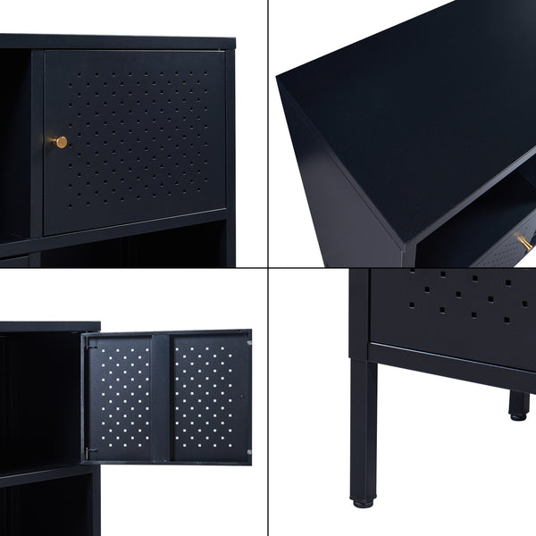 Credenza Comò Janakkala in Acciaio Nero [en.casa]