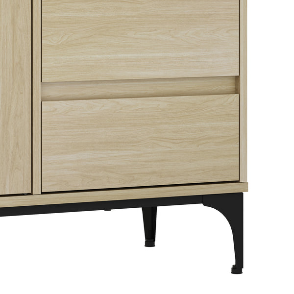 Credenza Bassa Kistiandi a 2 Ante e 3 Cassetti 77 x 120 x 40 cm [en.casa]