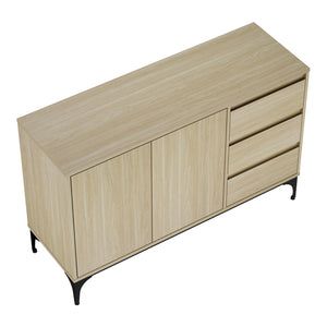 Credenza Bassa Kistiandi a 2 Ante e 3 Cassetti 77 x 120 x 40 cm [en.casa]