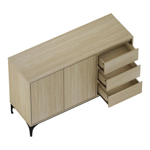 Credenza Bassa Kistiandi a 2 Ante e 3 Cassetti 77 x 120 x 40 cm [en.casa]