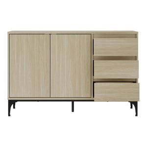 Credenza Bassa Kistiandi a 2 Ante e 3 Cassetti 77 x 120 x 40 cm [en.casa]