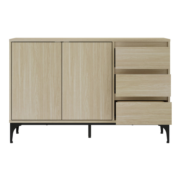 Credenza Bassa Kistiandi a 2 Ante e 3 Cassetti 77 x 120 x 40 cm [en.casa]
