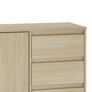 Credenza Bassa Kistiandi a 2 Ante e 3 Cassetti 77 x 120 x 40 cm [en.casa]