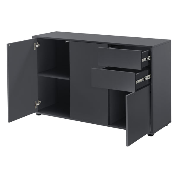 Commode Paarl 74 x 117 x 36 cm avec 3 portes [en.casa] 