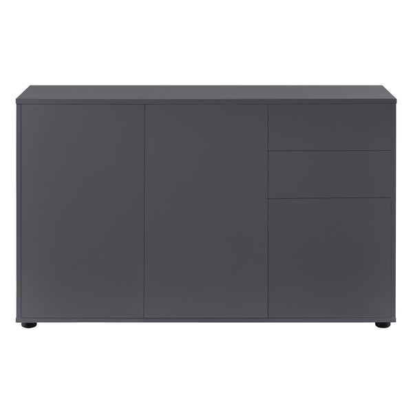 Commode Paarl 74 x 117 x 36 cm avec 3 portes [en.casa] 