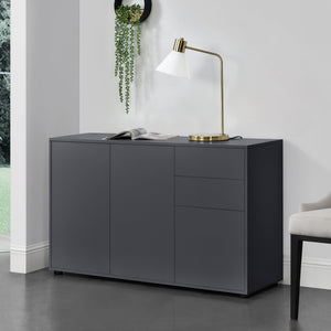 Commode Paarl 74 x 117 x 36 cm avec 3 portes [en.casa] 