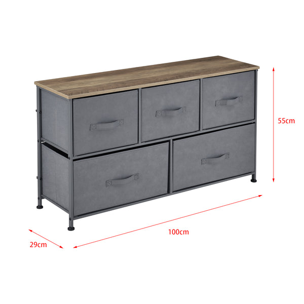 Commode meuble de rangement en métal tiroirs en non-tissé [pro.tec]