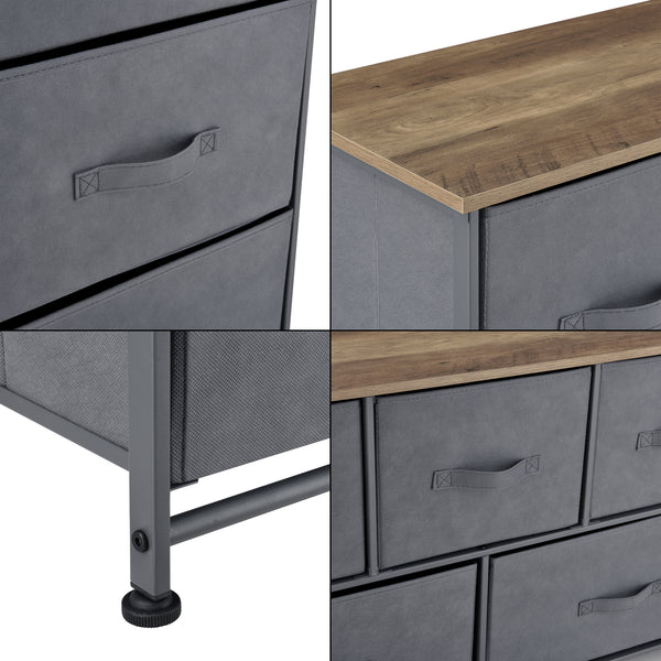 Commode meuble de rangement en métal tiroirs en non-tissé [pro.tec]