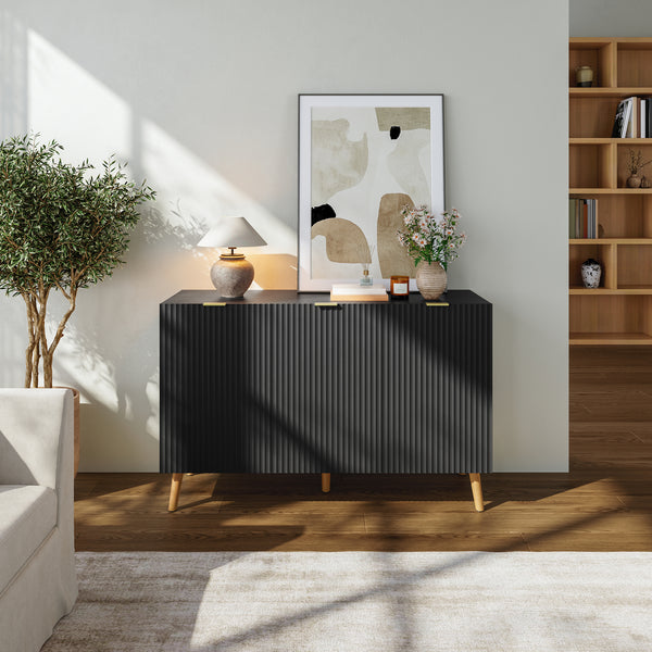 Credenza Nand Madia con Ante Scanalate 120x40x76 cm [en.casa] 
