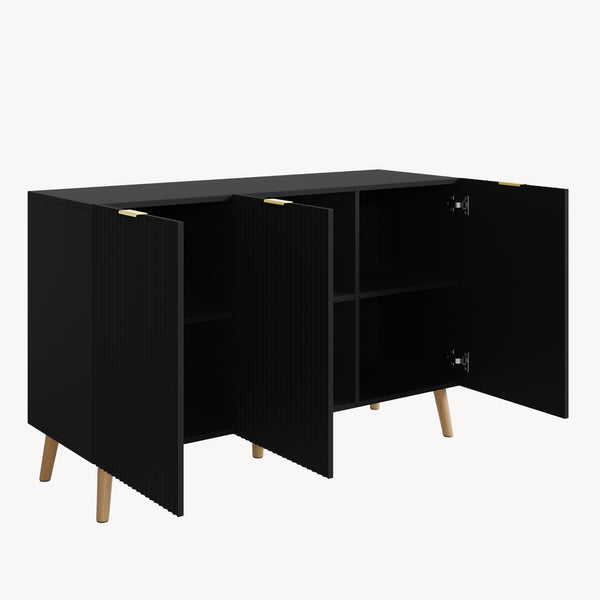 Credenza Nand Madia con Ante Scanalate 120x40x76 cm [en.casa] 