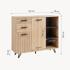 Buffet Noppen effet chêne [en.casa] 