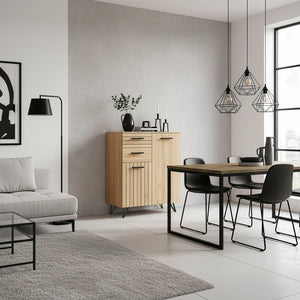 Buffet Noppen effet chêne [en.casa] 