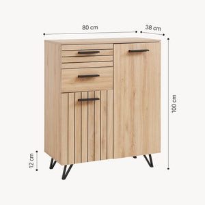 Buffet Noppen effet chêne [en.casa] 