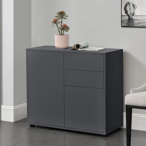 Comò Paarl con 2 Ante e 2 Cassetti 74x79x36 cm [en.casa] 