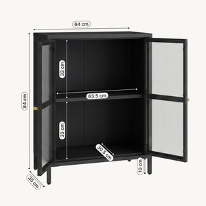 Credenza Säkylä Comò con Ante in Vetro Scanalato [en.casa]