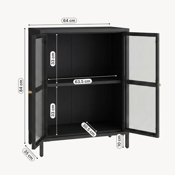 Credenza Säkylä Comò con Ante in Vetro Scanalato [en.casa]