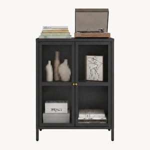 Credenza Säkylä Comò con Ante in Vetro Scanalato [en.casa]