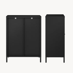 Credenza Säkylä Comò con Ante in Vetro Scanalato [en.casa]
