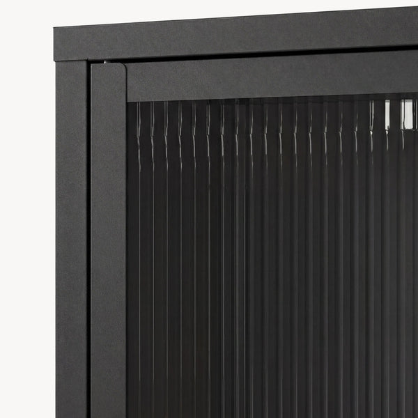 Credenza Säkylä Comò con Ante in Vetro Scanalato [en.casa]