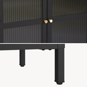 Credenza Säkylä Comò con Ante in Vetro Scanalato [en.casa]