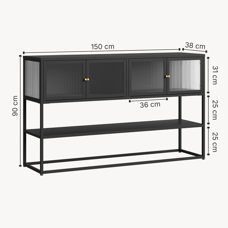 Croquis coté Buffet Säkylä 150 x 38 x 90 cm [en.casa]