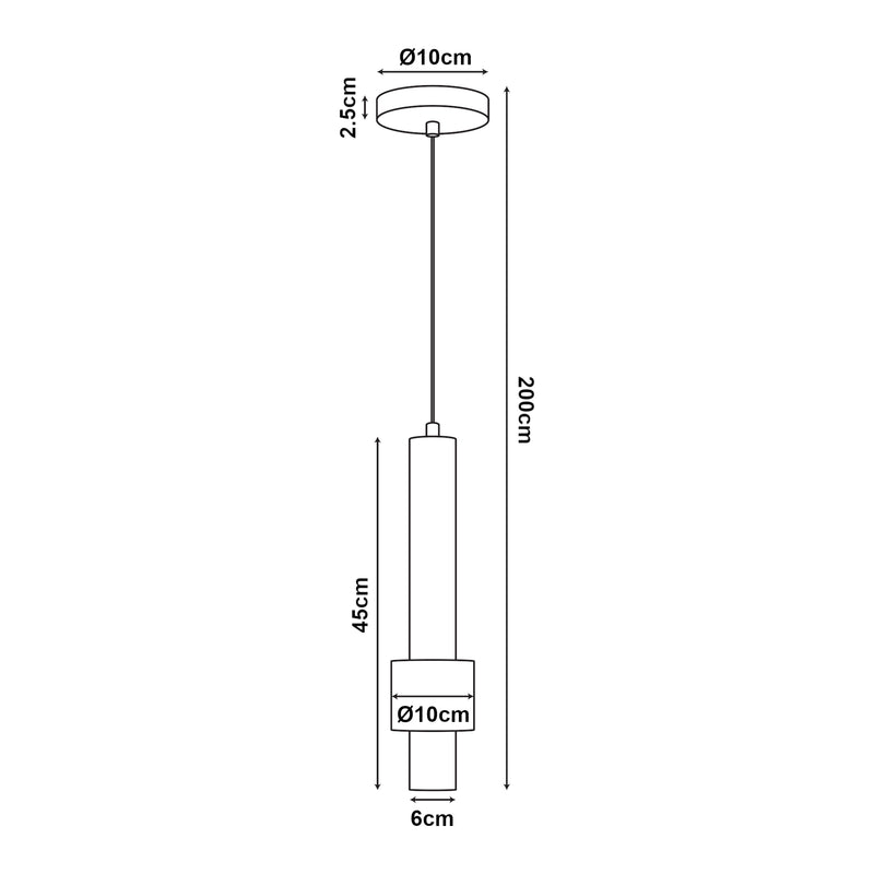 Croquis coté Suspension Lulled GU10 lux.pro