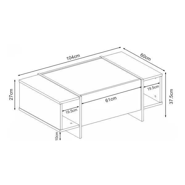 Table basse Tavak 104 x 60 x 38 cm [en.casa] 