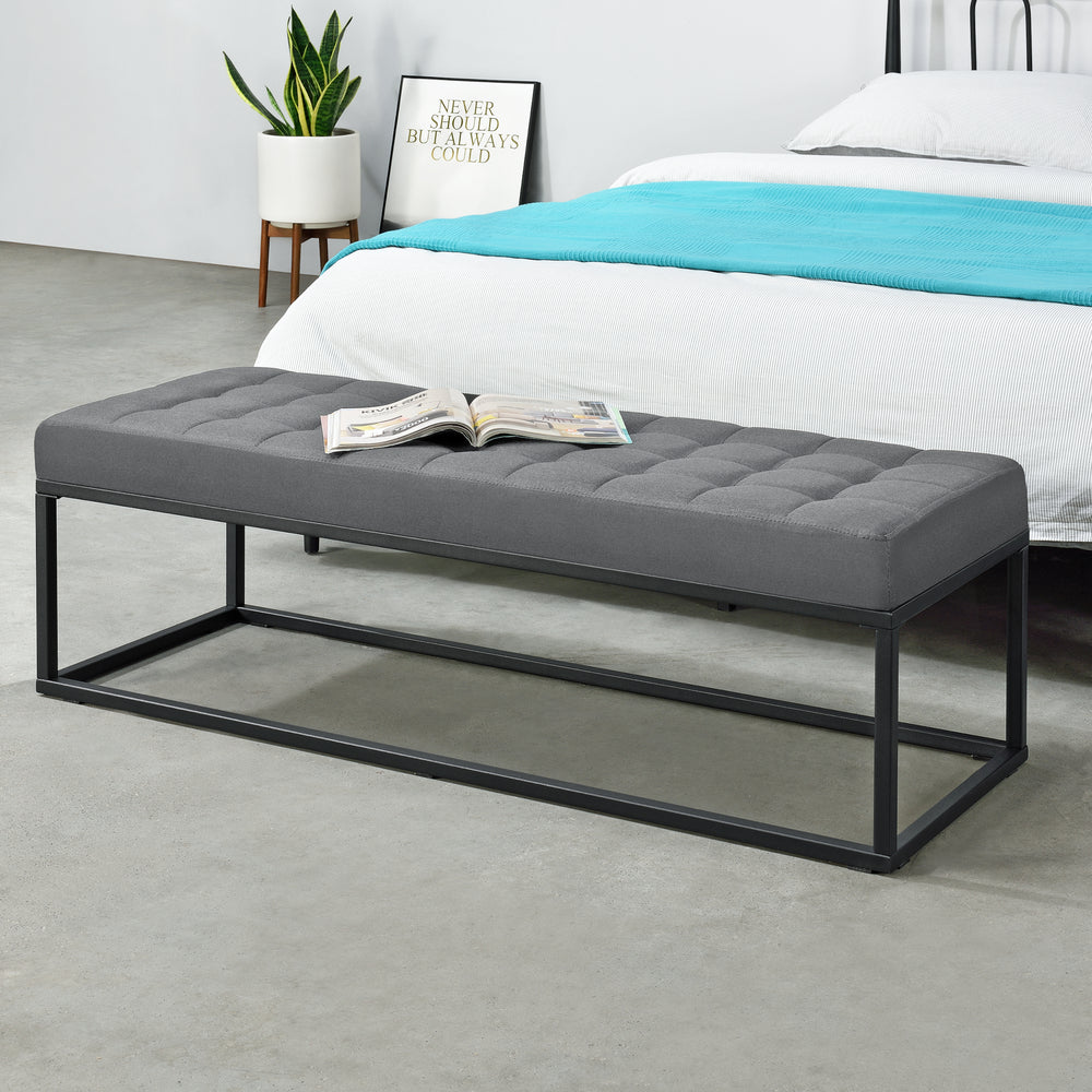 Banc rembourré Salta métal 120x40x38 cm en différentes couleurs [pro.tec] - premiumXL