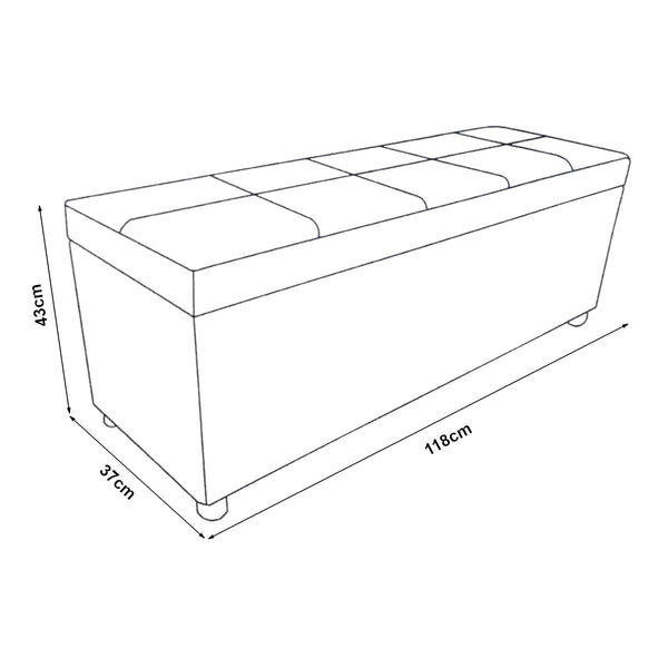 Sitztruhe Bukit 118x37x43 cm Kunstleder [en.casa]