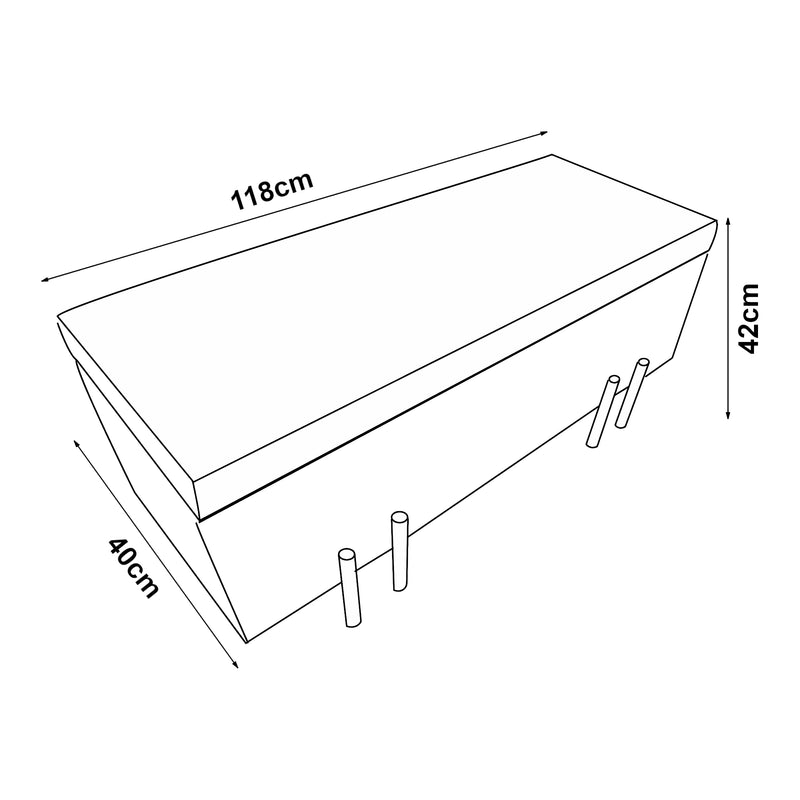 Croquis coté Banc de rangement Dals [en.casa]