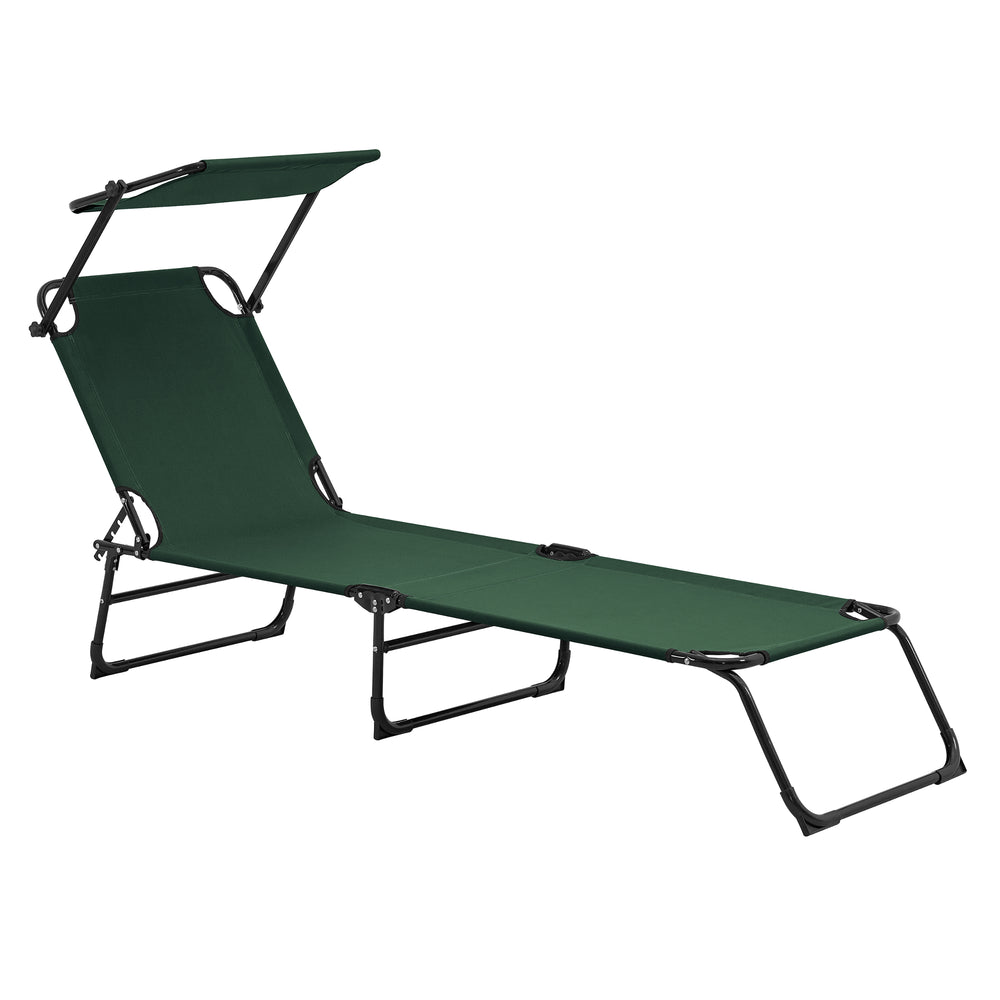 Lot de 2 chaises longues Lomeda pliables avec toit, différentes couleurs [casa.pro] - premiumXL