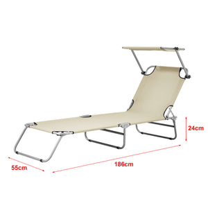 Set di 2 Lettini Prendisole Argozelo Pieghevoli con Tettuccio Parasole Regolabile casa.pro
