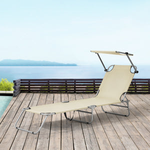Set di 2 Lettini Prendisole Argozelo Pieghevoli con Tettuccio Parasole Regolabile casa.pro