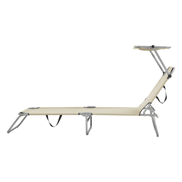 Set di 2 Lettini Prendisole Argozelo Pieghevoli con Tettuccio Parasole Regolabile casa.pro