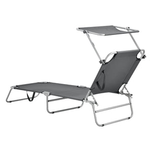 Lot de 2 Transats Argozelo avec Pare-Soleil Acier Polyester plusieurs couleurs [casa.pro]