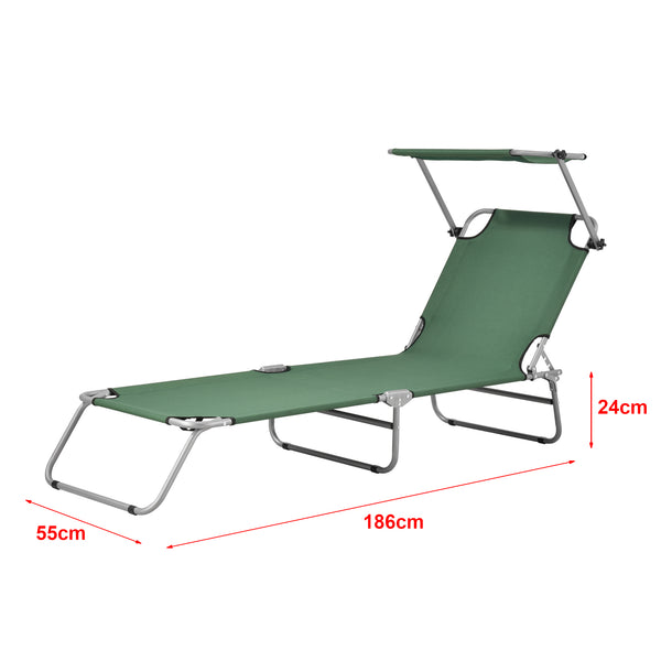 Set di 2 Lettini Prendisole Argozelo Pieghevoli con Tettuccio Parasole Regolabile casa.pro