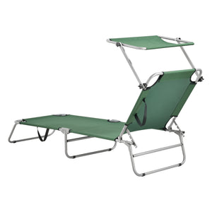 Set di 2 Lettini Prendisole Argozelo Pieghevoli con Tettuccio Parasole Regolabile casa.pro