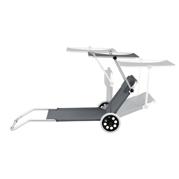 Transat à roulettes Lazkano Aluminium Polyester Argenté Mat [en.casa]