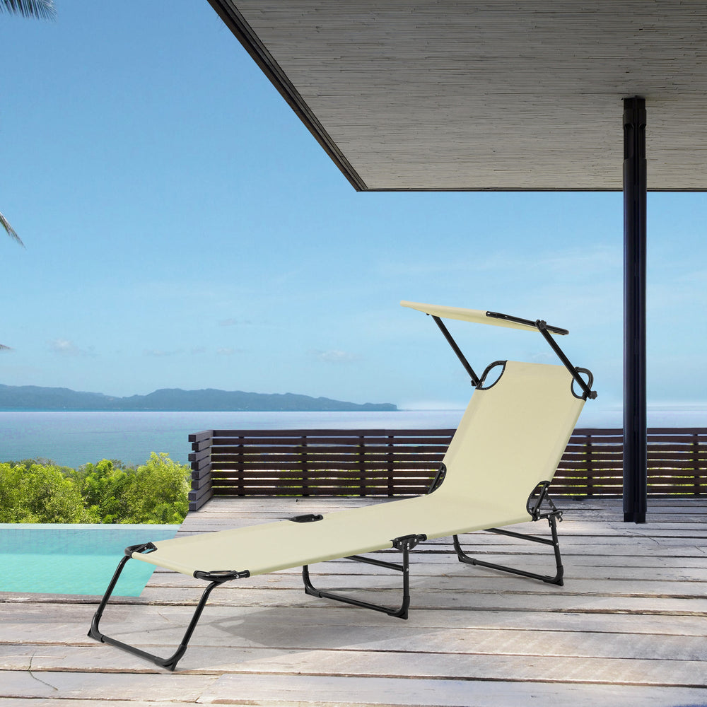 Chaise longue Lomeda pliante avec toit, différentes couleurs [casa.pro] - premiumXL