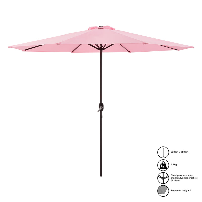 Croquis coté Parasol de Jardin Budapest Imperméable Polyester Acier 300 x 230 cm [casa.pro]