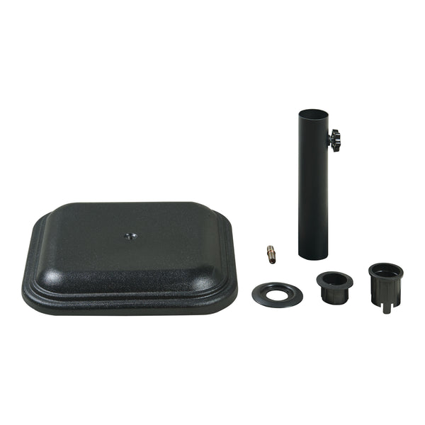 Pied de parasol Biccari avec adaptateurs 33 37 41 48 mm béton noir casa.pro