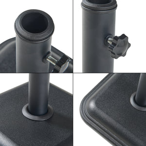 Pied de parasol Biccari avec adaptateurs 33 37 41 48 mm béton noir casa.pro