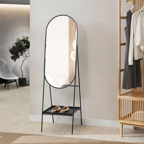 Specchio da terra Perano con ripiano 160 x 46 cm [en.casa] - premiumXL
