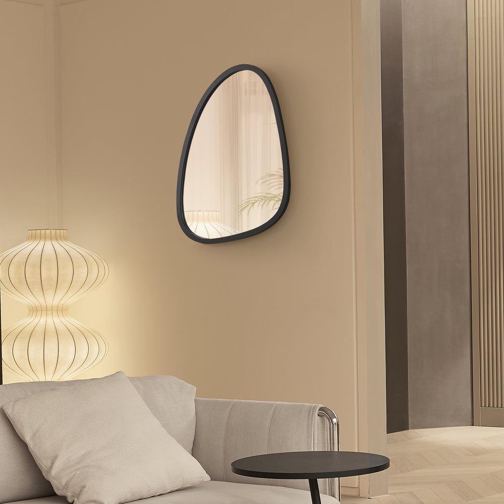 Specchio da parete Grottole nero, opaco 62x50cm [en.casa] - premiumXL