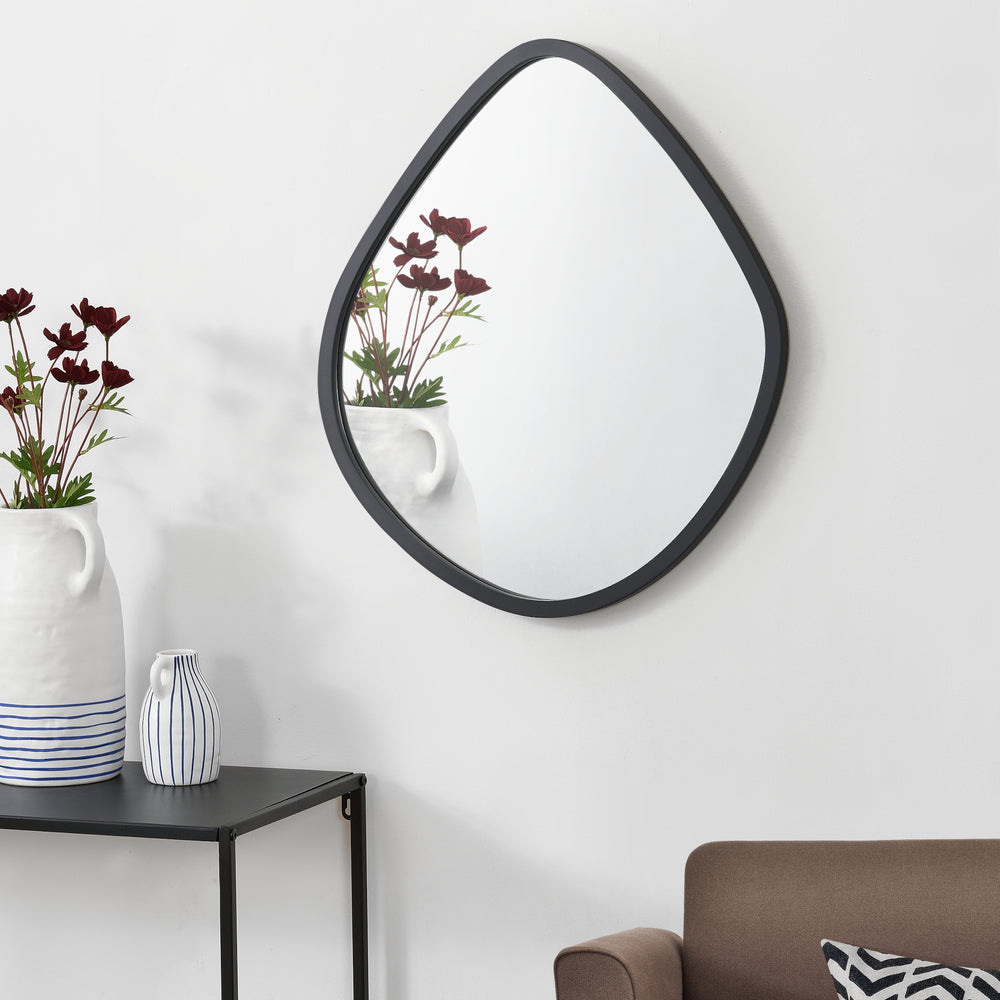 Miroir mural Galatone noir, mat 64x60cm [en.casa] - premiumXL