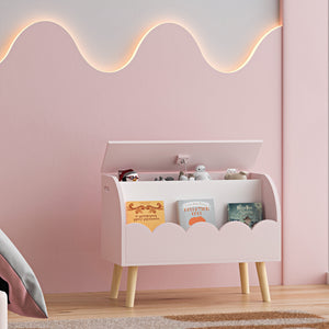 Baule dei giocattoli Vestnes 60x30x44 cm Cotton Candy/Bianco [en.casa] - premiumXL