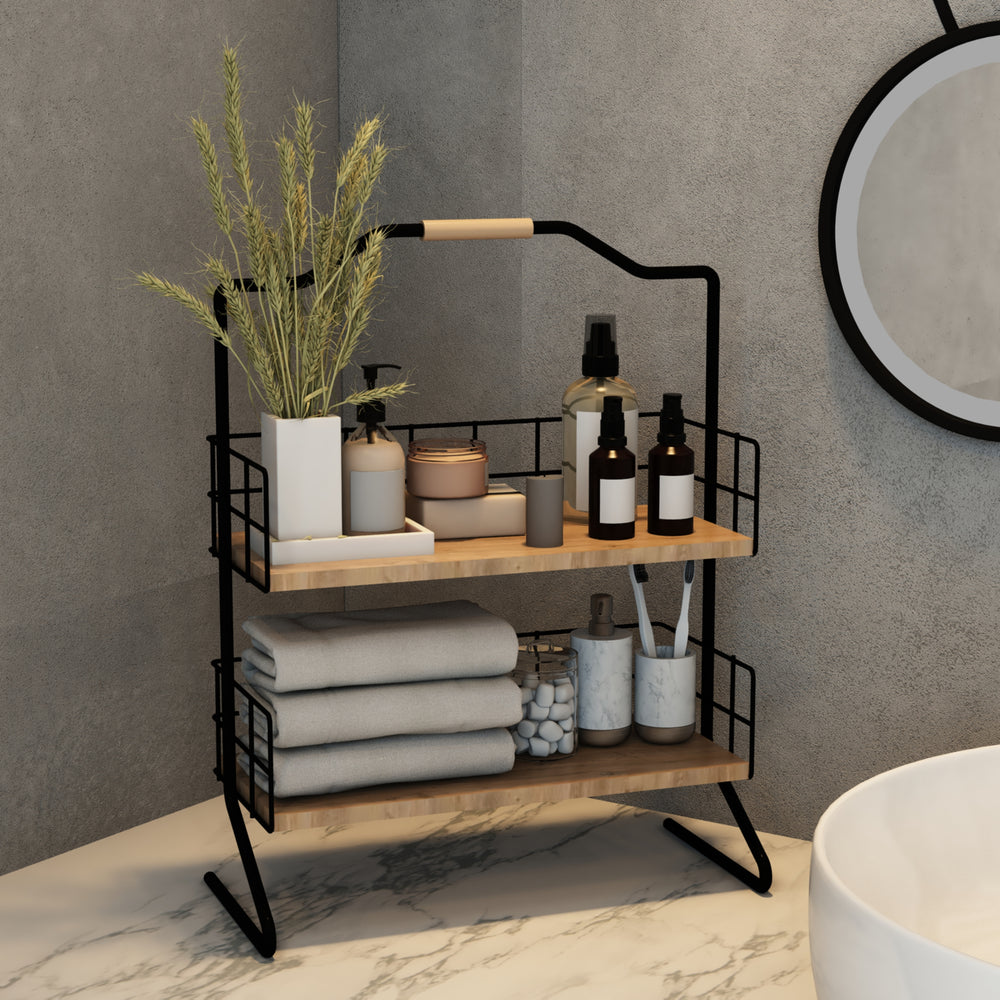 Étagère de table Sallingsund avec 2 niveaux de rangement [en.casa] - premiumXL