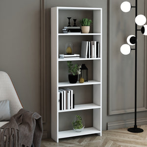 Bibliothèque Svinninge à 5 niveaux blanc [en.casa]